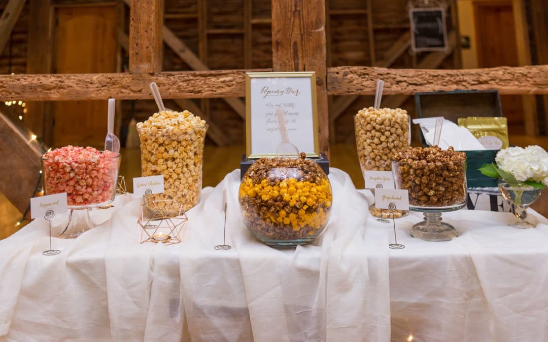 prePOPsterous popcorn display at a wedding